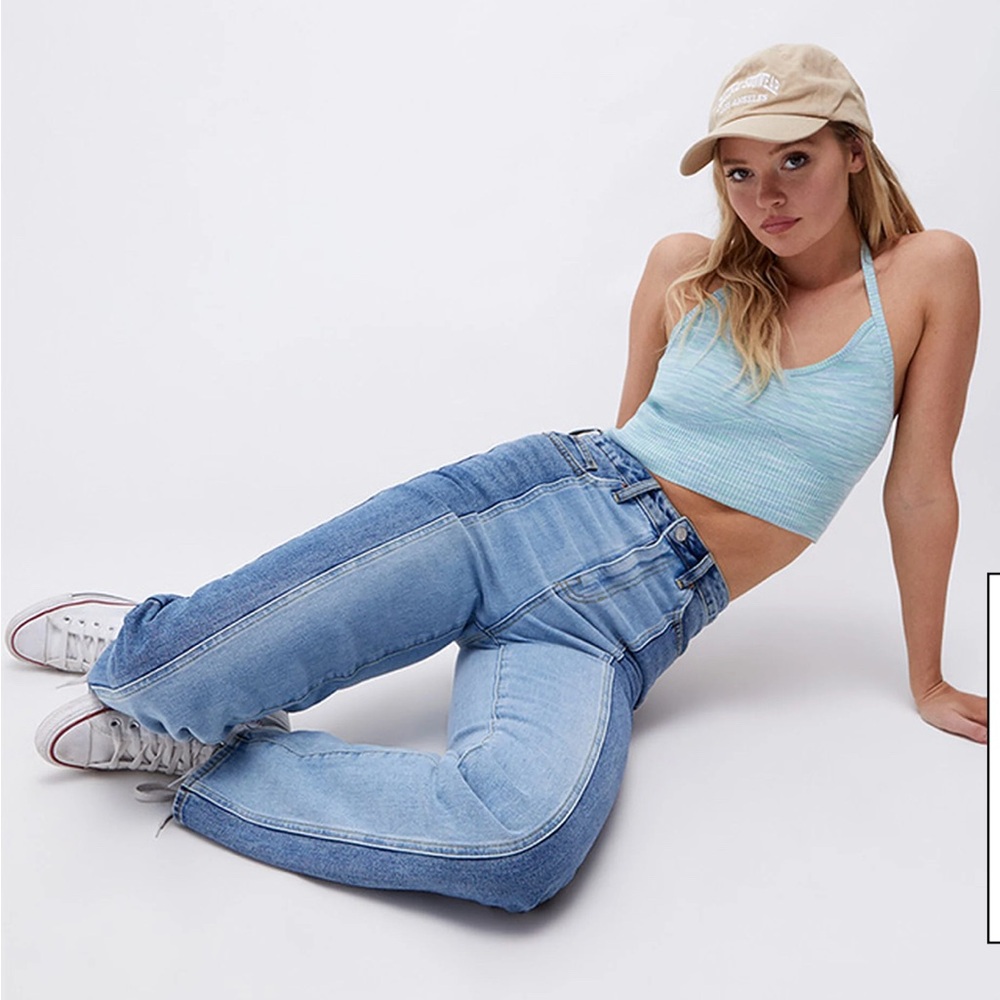 PACSUN 90’s BOYFRIND STYLE two tones denim jeans size 26 patchwork
